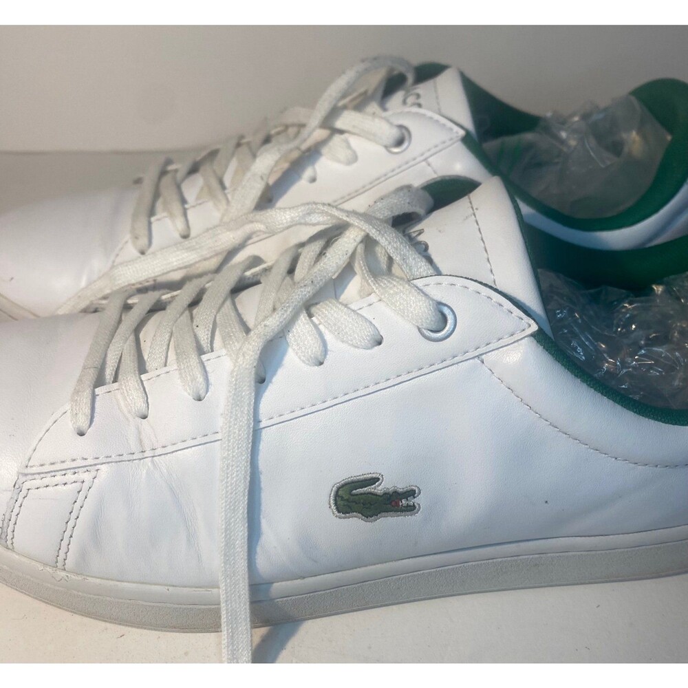 Lacoste Hydez Men’s Sneakers Size 11 White Leather Green Low Top Shoes - Picture 4 of 9